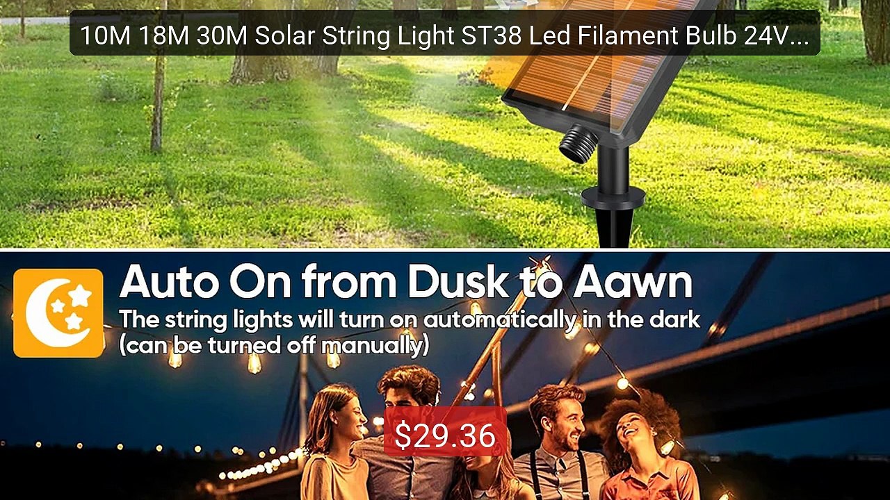 10M 18M 30M Solar String Light ST38 Led Filament Bulb 24V Sha... -- Amazing Value 2026 | Must Have!