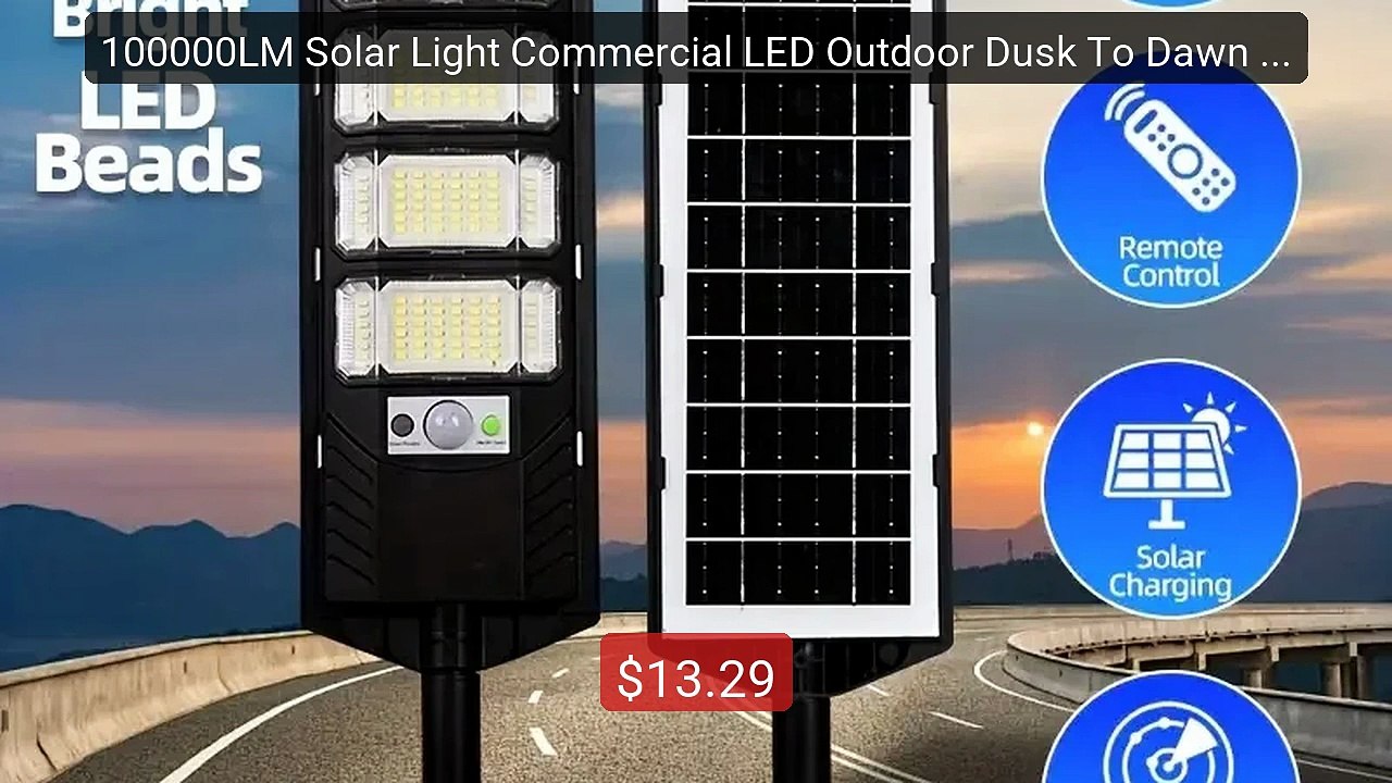 100000LM Solar Light Commercial LED Outdoor Dusk To Dawn Solar... -- Best Buy 2026 | Great Quality!