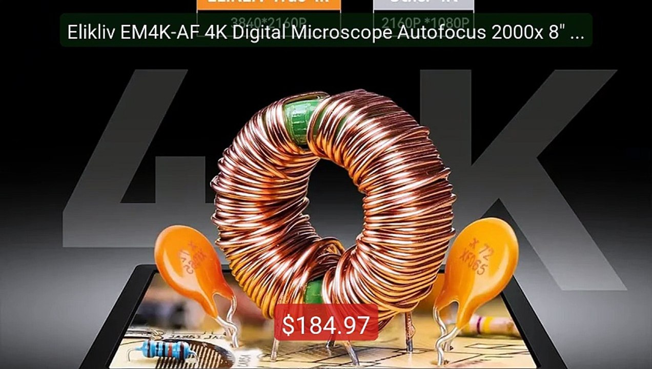Elikliv EM4K-AF 4K Digital Microscope Autofocus 2000x 8" HDMI ... -- Hot Deal 2026 | Limited Offer!