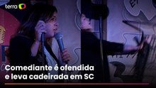 Comediante é ofendida e leva cadeirada no meio de show em SC