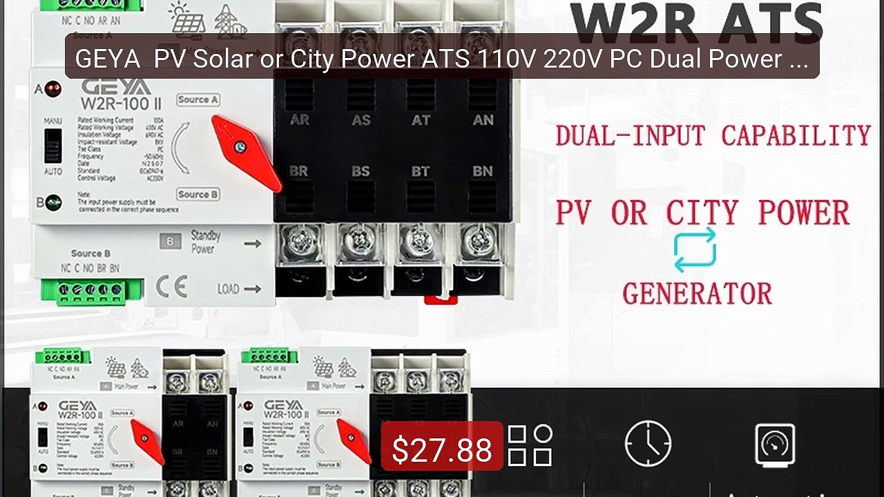 GEYA  PV Solar or City Power ATS 110V 220V PC Dual Power Autom... -- Best Buy 2026 | Great Quality!