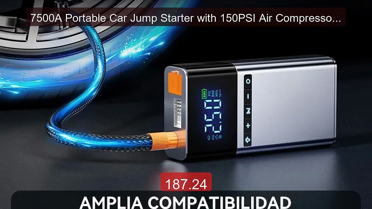 7500A Portable Car Jump Starter with 150PSI Air Compressor, 12V Car... -- Top Rated 2026 | Buy Now!