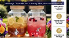Beverage Dispenser 3.8L Capacity 2Pcs, Glass Water Fountain, Water... -- Best Deal 2026 | Shop Now!