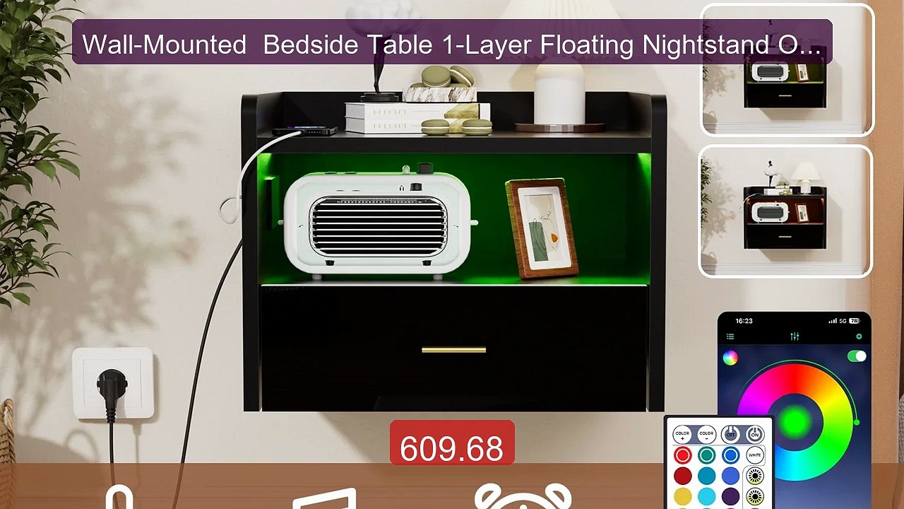 Wall-Mounted  Bedside Table 1-Layer Floating Nightstand One La... -- Hot Deal 2026 | Limited Offer!
