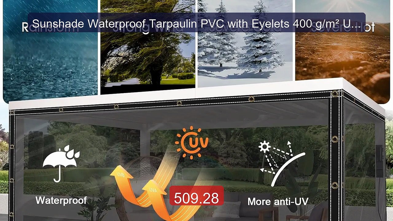 Sunshade Waterproof Tarpaulin PVC with Eyelets 400 g/m² UV Protecti... -- Top Rated 2026 | Buy Now!