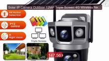 Solar IP Camera Outdoor 12MP Triple Screen 4G Wireless Network... -- Best Buy 2026 | Great Quality!