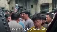 Darjeeling toy train hits parked taxi