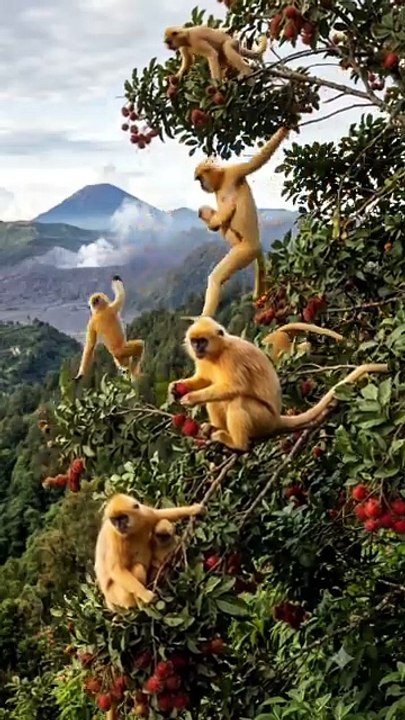 Lutung kuning diatas pohon