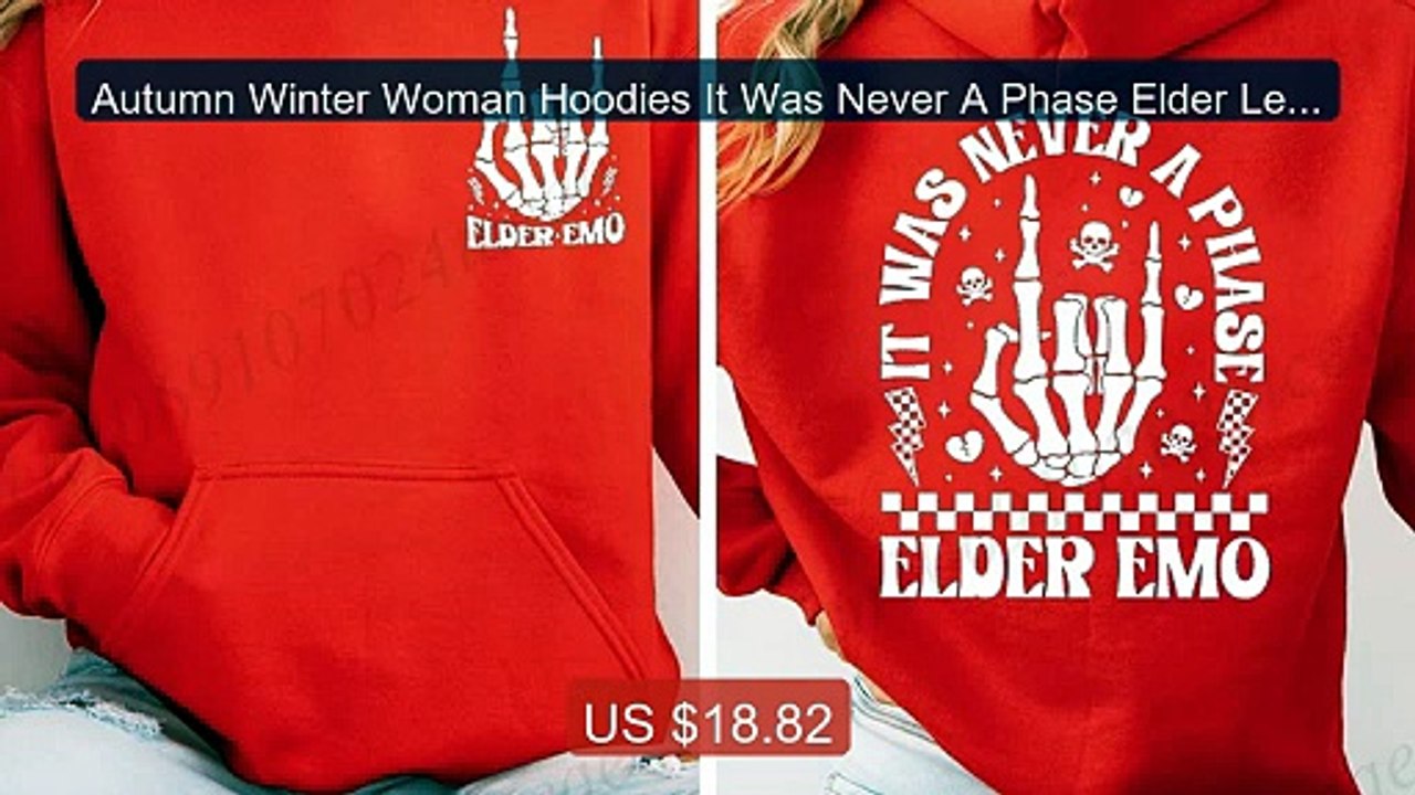 Autumn Winter Woman Hoodies It Was Never A Phase Elder Letter Print... -- Top Rated 2026 | Buy Now!