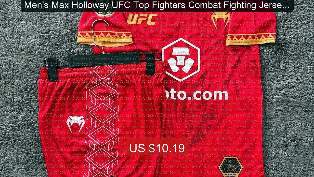 Men's Max Holloway UFC Top Fighters Combat Fighting Jersey Set Brea... -- Top Rated 2026 | Buy Now!