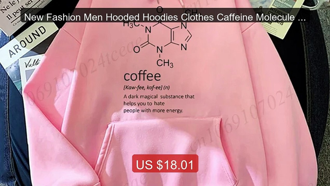 New Fashion Men Hooded Hoodies Clothes Caffeine Molecule Science Gr... -- Top Rated 2026 | Buy Now!