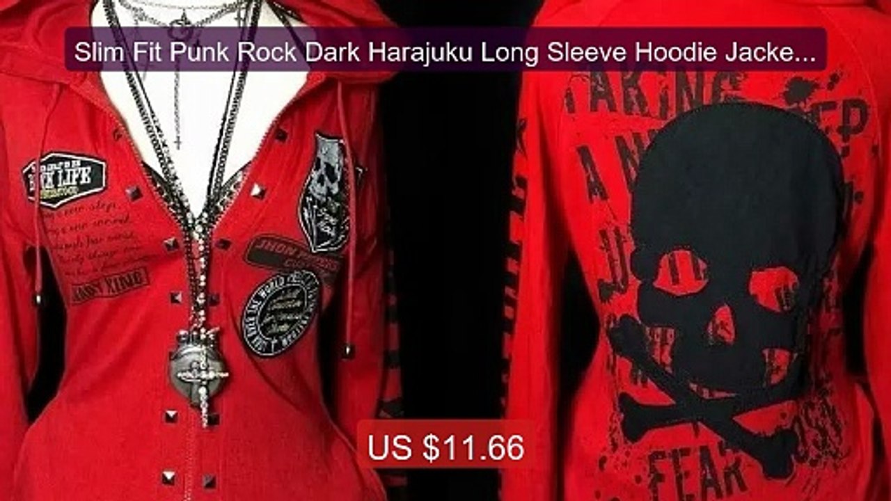 Slim Fit Punk Rock Dark Harajuku Long Sleeve Hoodie Jacket Ske... -- Hot Deal 2026 | Limited Offer!