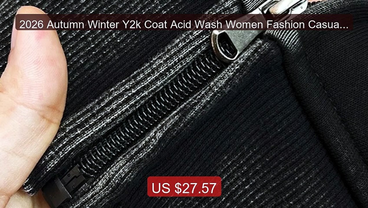 2026 Autumn Winter Y2k Coat Acid Wash Women Fashion Casual Pl... -- Amazing Value 2026 | Must Have!