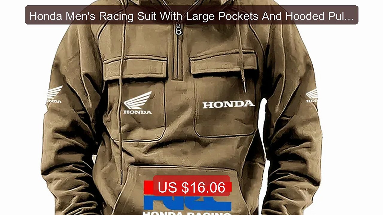 Honda Men's Racing Suit With Large Pockets And Hooded Pullover. Men... -- Top Rated 2026 | Buy Now!