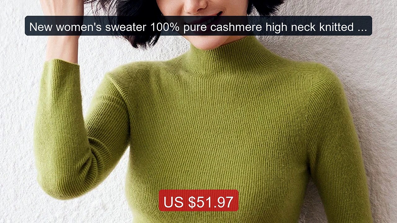New women's sweater 100% pure cashmere high neck knitted pullo... -- Hot Deal 2026 | Limited Offer!