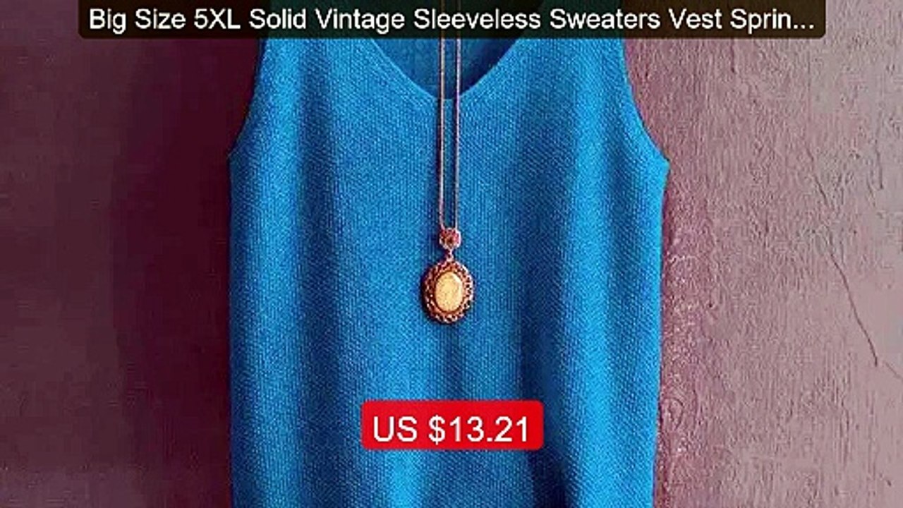 Big Size 5XL Solid Vintage Sleeveless Sweaters Vest Spring Autumn ... -- Best Deal 2026 | Shop Now!