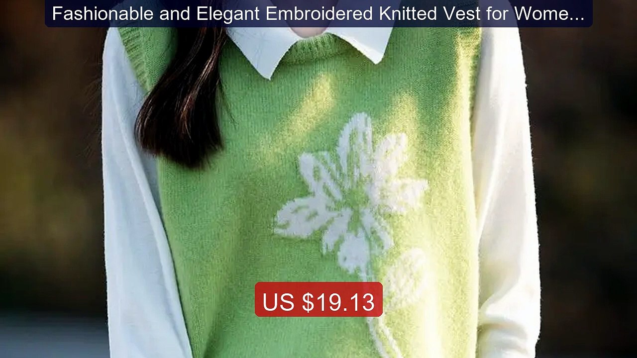 Fashionable and Elegant Embroidered Knitted Vest for Women ... -- Top Pick 2026 | Unbeatable Price!