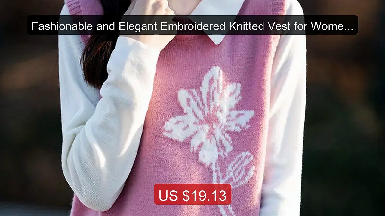 Fashionable and Elegant Embroidered Knitted Vest for Women in... -- Amazing Value 2026 | Must Have!