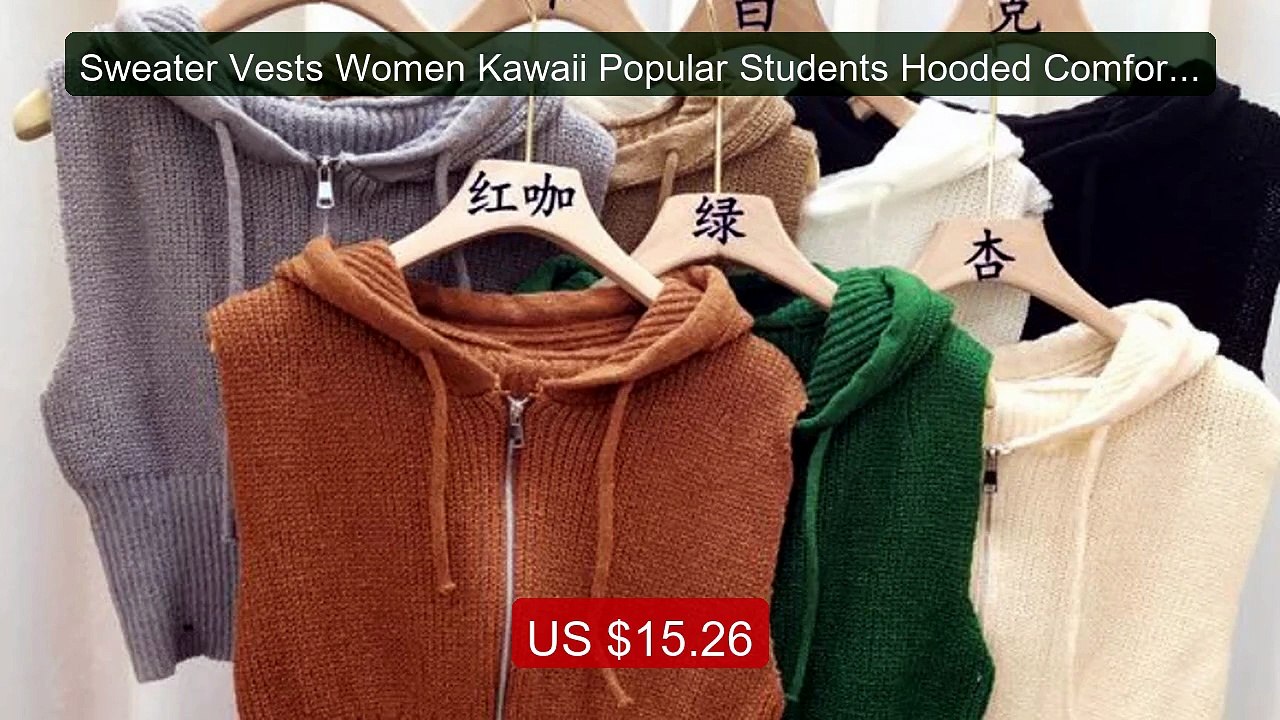 Sweater Vests Women Kawaii Popular Students Hooded Comfortable Ulz... -- Best Deal 2026 | Shop Now!