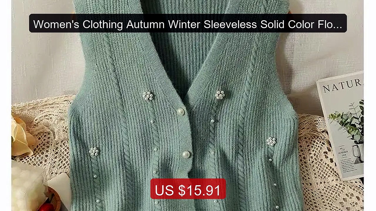 Women's Clothing Autumn Winter Sleeveless Solid Color Flower Sweat... -- Best Deal 2026 | Shop Now!