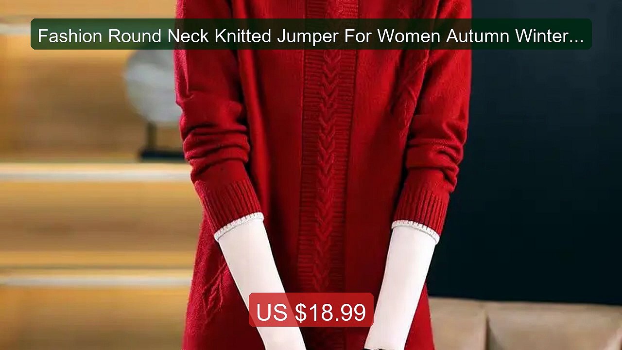 Fashion Round Neck Knitted Jumper For Women Autumn Winter Long Sle... -- Best Deal 2026 | Shop Now!