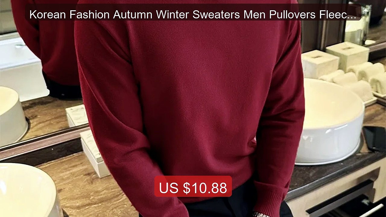 Korean Fashion Autumn Winter Sweaters Men Pullovers Fleece ... -- Top Pick 2026 | Unbeatable Price!