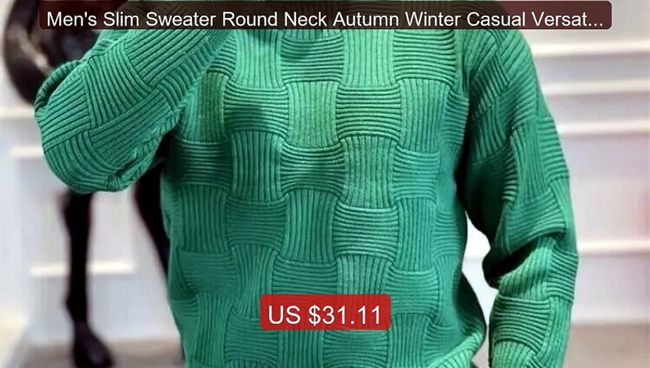 Men's Slim Sweater Round Neck Autumn Winter Casual Versatile Pullo... -- Best Deal 2026 | Shop Now!