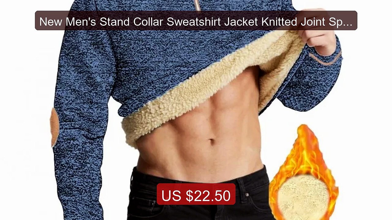 New Men's Stand Collar Sweatshirt Jacket Knitted Joint Splici... -- Amazing Value 2026 | Must Have!