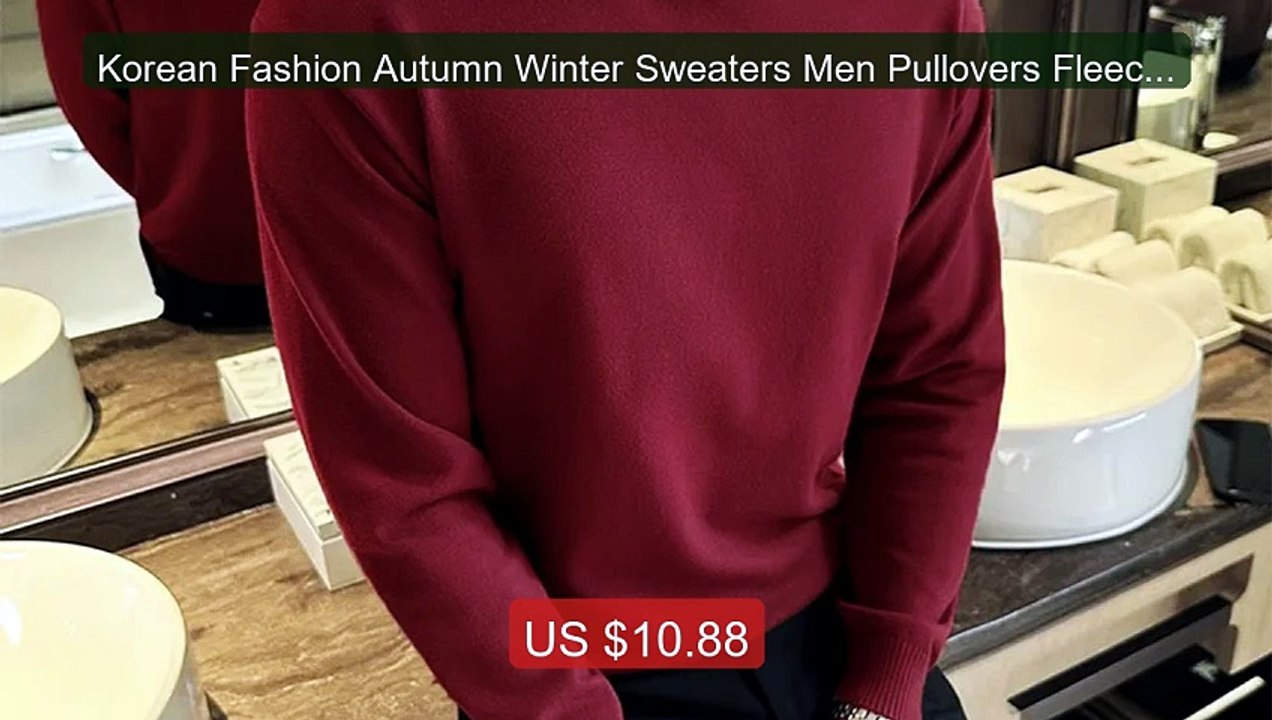 Korean Fashion Autumn Winter Sweaters Men Pullovers Fleece Turtlen... -- Best Deal 2026 | Shop Now!