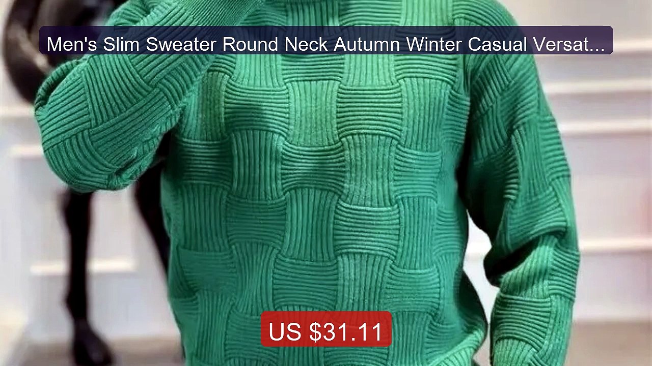 Men's Slim Sweater Round Neck Autumn Winter Casual Versatile P... -- Best Buy 2026 | Great Quality!