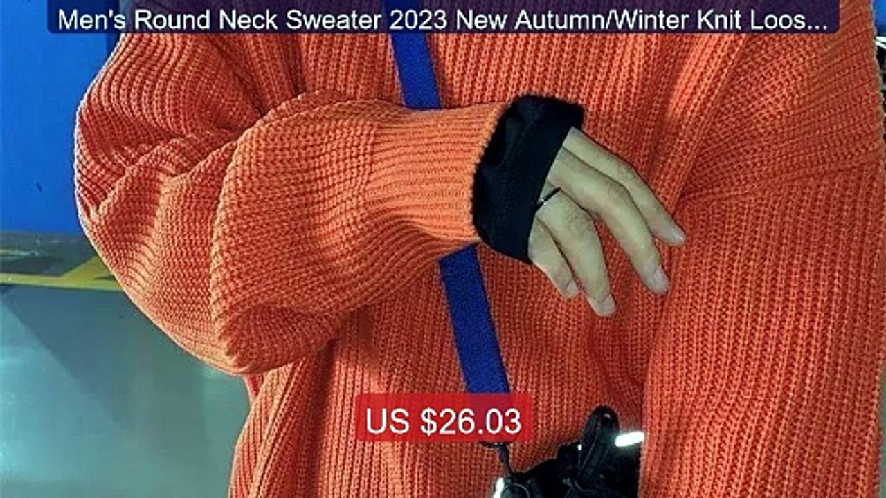 Men's Round Neck Sweater 2023 New Autumn/Winter Knit Loose and Thic... -- Top Rated 2026 | Buy Now!