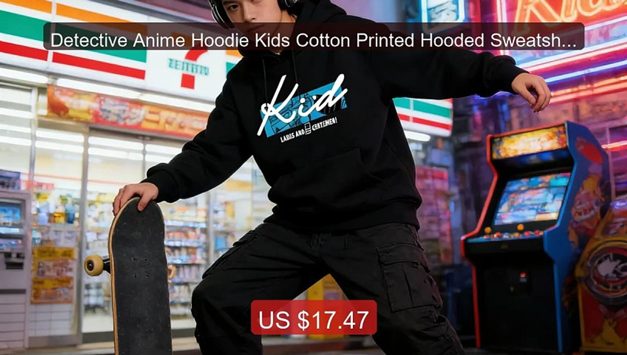 Detective Anime Hoodie Kids Cotton Printed Hooded Sweatshir... -- Top Pick 2026 | Unbeatable Price!