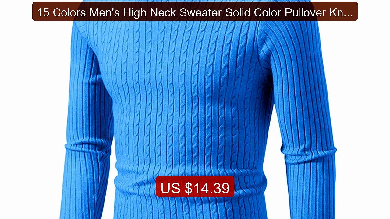 15 Colors Men's High Neck Sweater Solid Color Pullover Knitte... -- Amazing Value 2026 | Must Have!