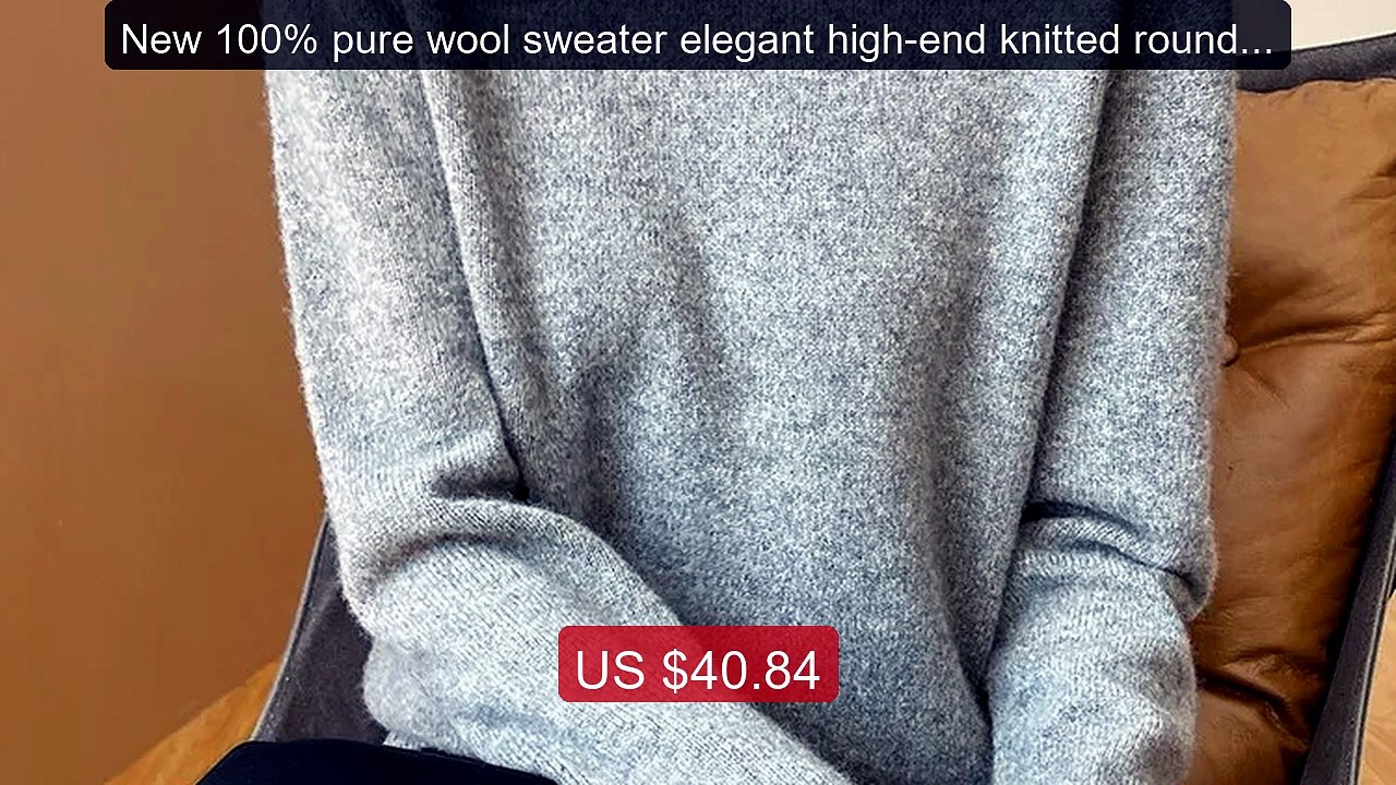 New 100% pure wool sweater elegant high-end knitted round neck... -- Best Buy 2026 | Great Quality!