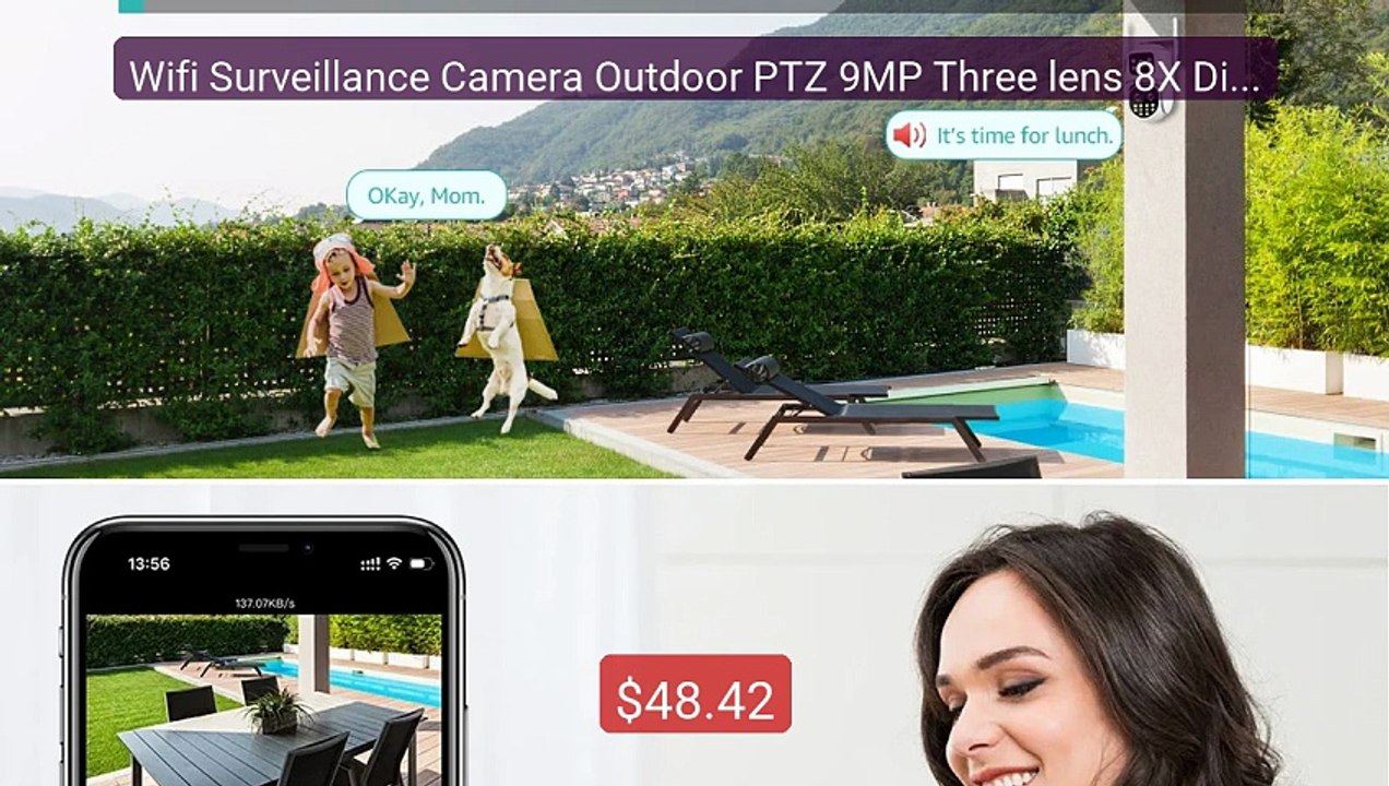 Wifi Surveillance Camera Outdoor PTZ 9MP Three lens 8X Digital Zoom... -- Top Rated 2026 | Buy Now!