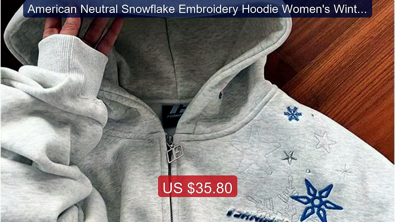 American Neutral Snowflake Embroidery Hoodie Women's Winter N... -- Amazing Value 2026 | Must Have!