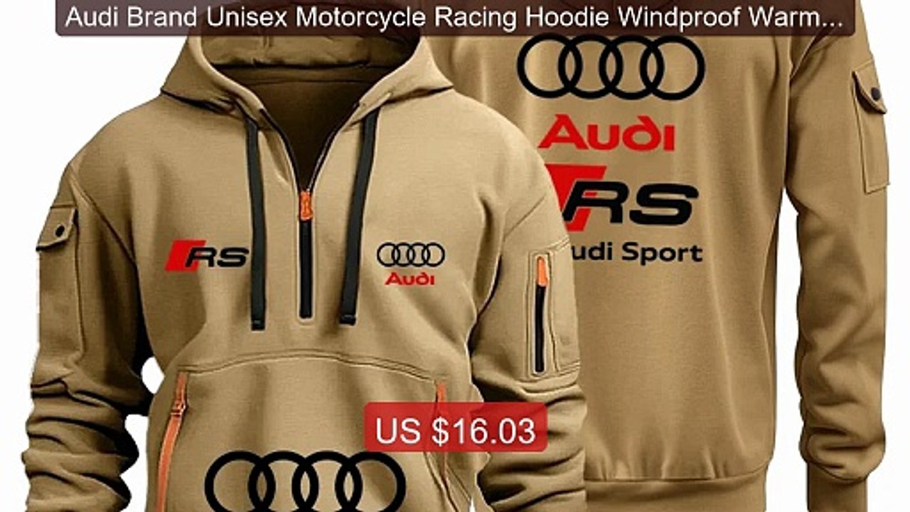 Audi Brand Unisex Motorcycle Racing Hoodie Windproof Warm Casu... -- Hot Deal 2026 | Limited Offer!