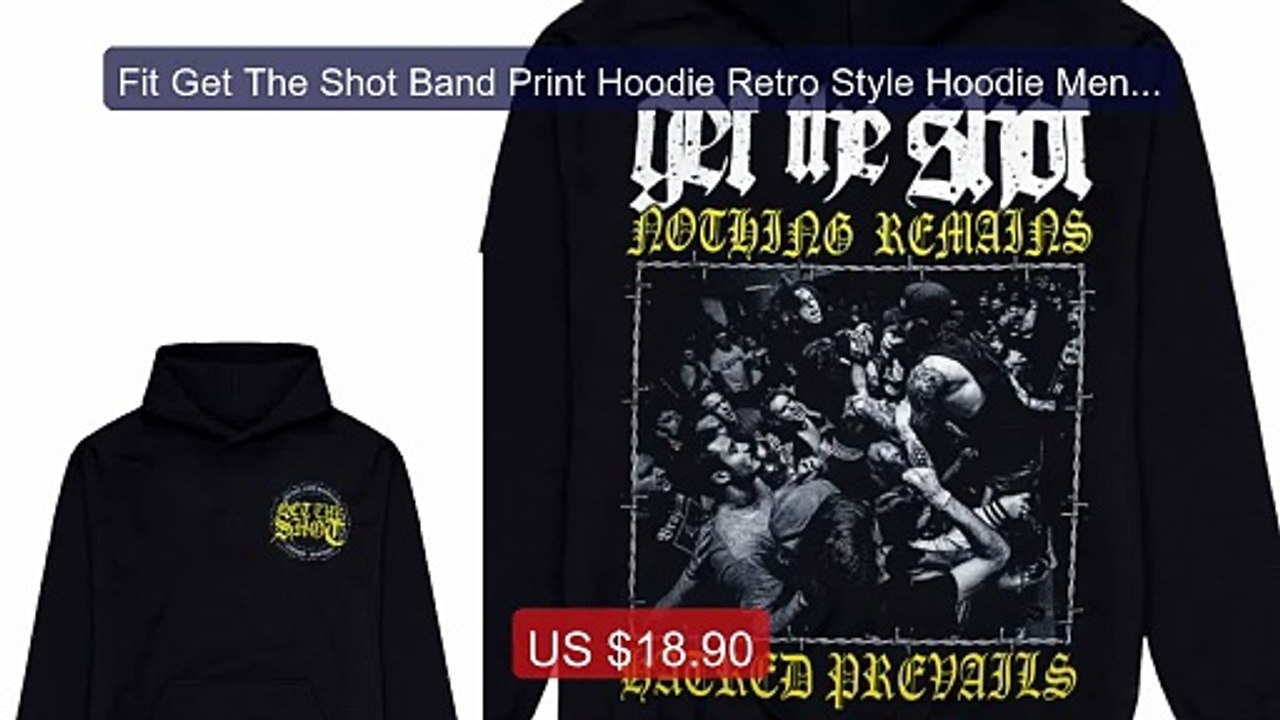 Fit Get The Shot Band Print Hoodie Retro Style Hoodie Men and Wome... -- Best Deal 2026 | Shop Now!