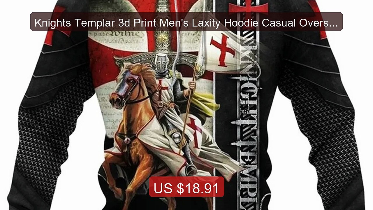 Knights Templar 3d Print Men's Laxity Hoodie Casual Oversized Pullo... -- Top Rated 2026 | Buy Now!