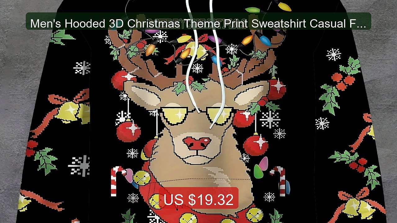Men's Hooded 3D Christmas Theme Print Sweatshirt Casual Fashio... -- Hot Deal 2026 | Limited Offer!