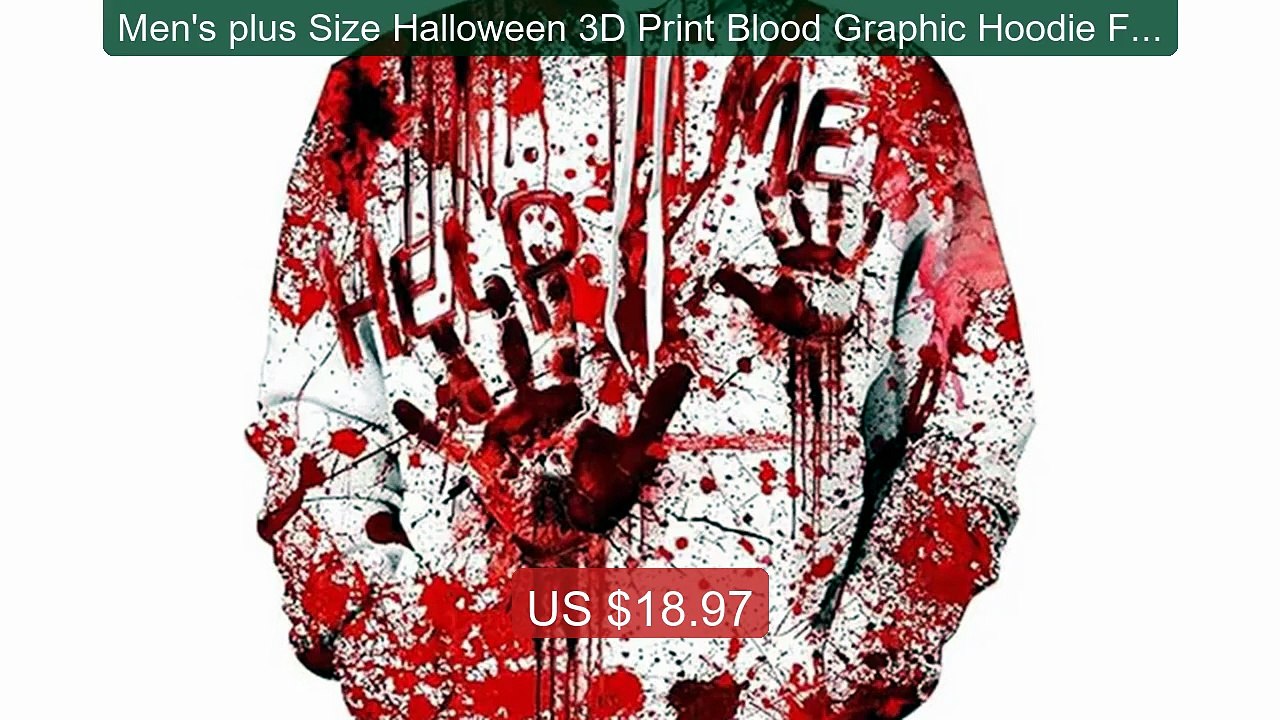 Men's plus Size Halloween 3D Print Blood Graphic Hoodie Fashio... -- Best Buy 2026 | Great Quality!