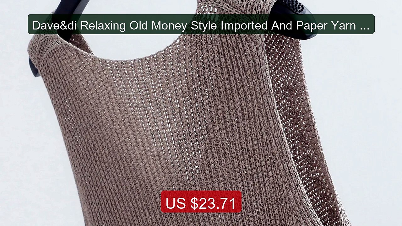Dave&di Relaxing Old Money Style Imported And Paper Yarn V-nec... -- Best Buy 2026 | Great Quality!