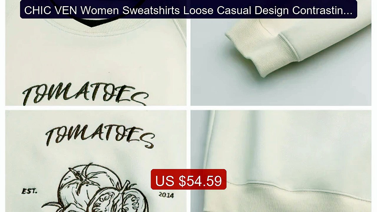 CHIC VEN Women Sweatshirts Loose Casual Design Contrasting Co... -- Amazing Value 2026 | Must Have!
