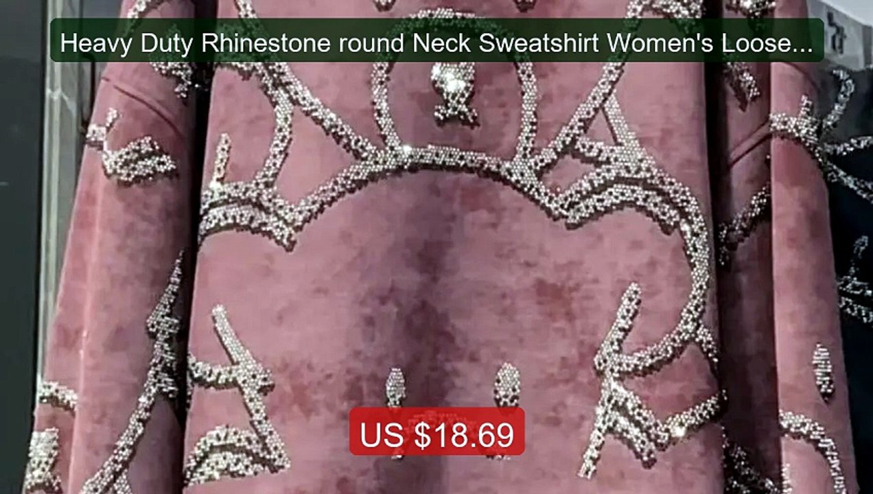 Heavy Duty Rhinestone round Neck Sweatshirt Women's Loose Long Slee... -- Top Rated 2026 | Buy Now!