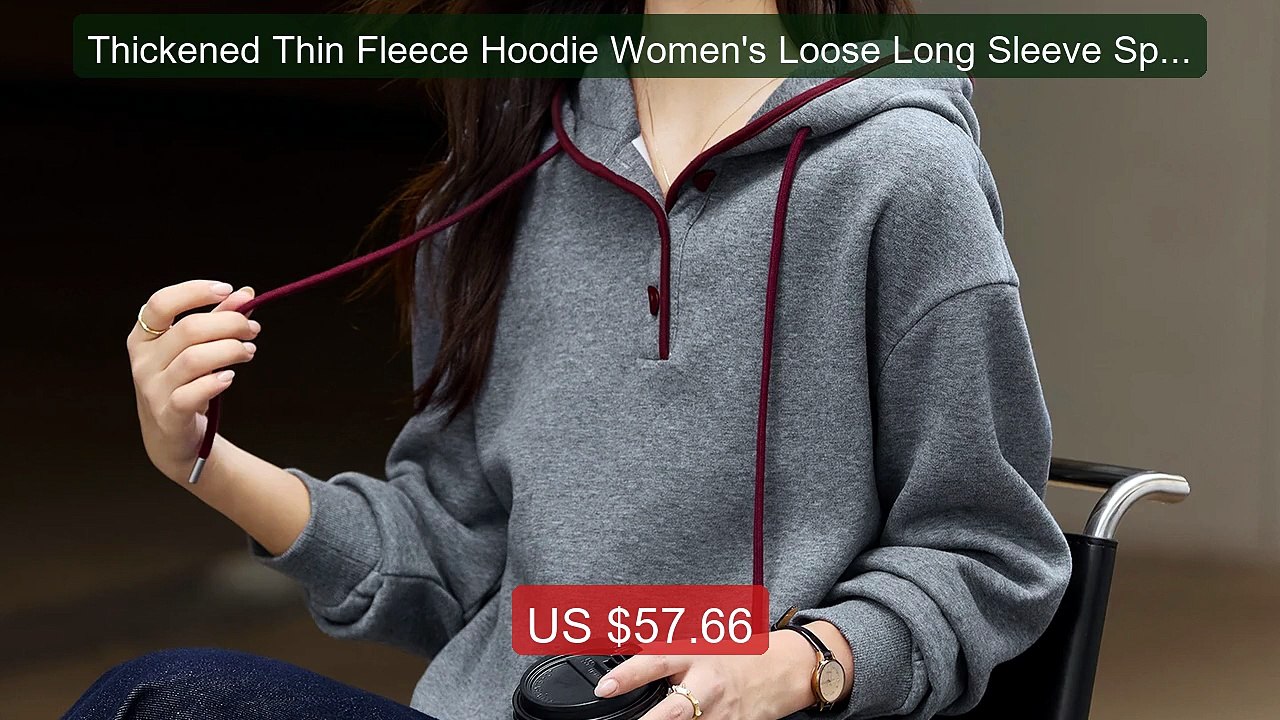 Thickened Thin Fleece Hoodie Women's Loose Long Sleeve Spring ... -- Hot Deal 2026 | Limited Offer!
