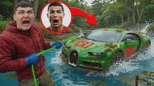 ¡Encontramos el Bugatti de CR7 bajo el agua pescando con imán! ¡El Bugatti de CR7 se estrelló!
