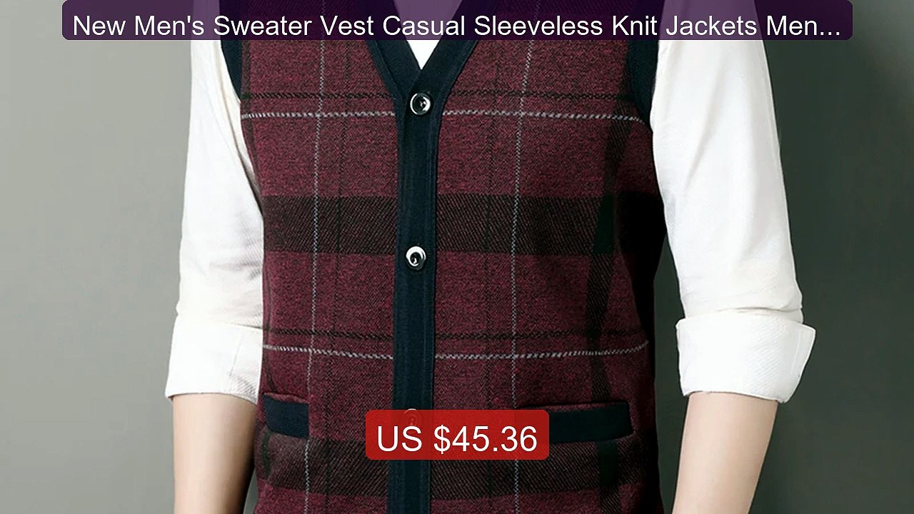 New Men's Sweater Vest Casual Sleeveless Knit Jackets Men Fas... -- Amazing Value 2026 | Must Have!