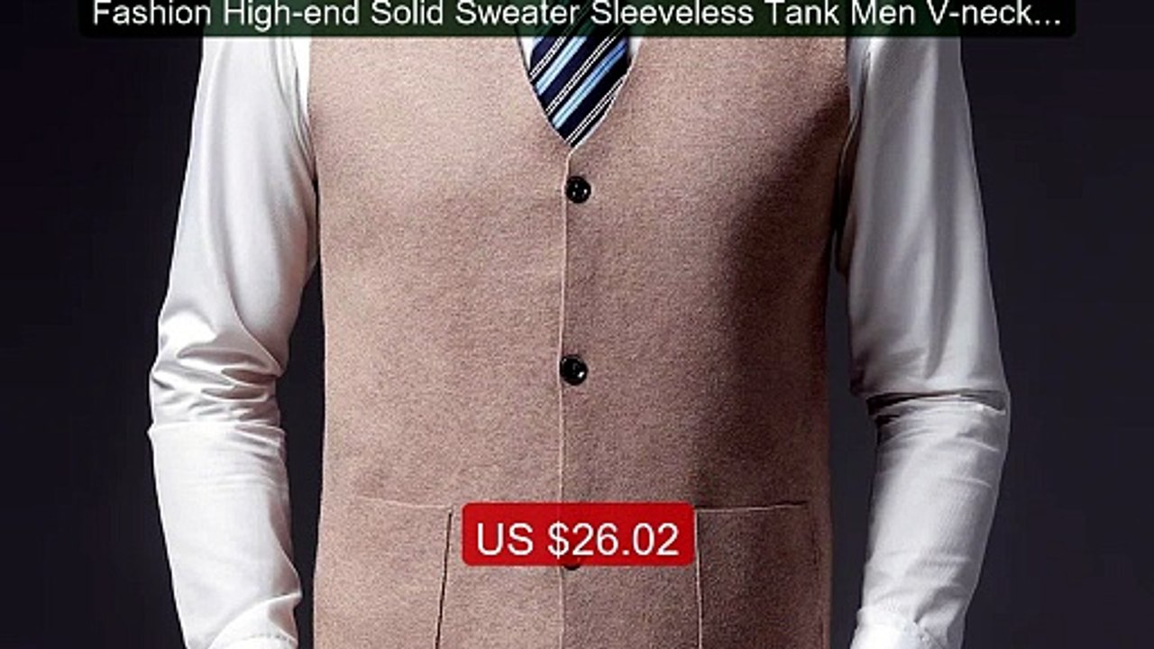 Fashion High-end Solid Sweater Sleeveless Tank Men V-neck Butt... -- Hot Deal 2026 | Limited Offer!