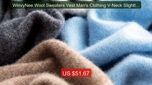 WinvyNee Wool Sweaters Vest Man's Clothing V-Neck Slightly Stretch... -- Best Deal 2026 | Shop Now!