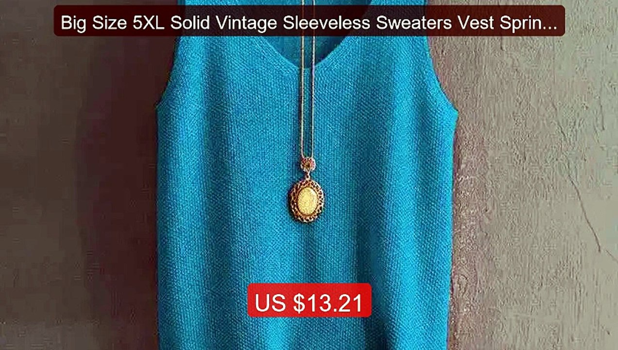 Big Size 5XL Solid Vintage Sleeveless Sweaters Vest Spring Autumn L... -- Top Rated 2026 | Buy Now!